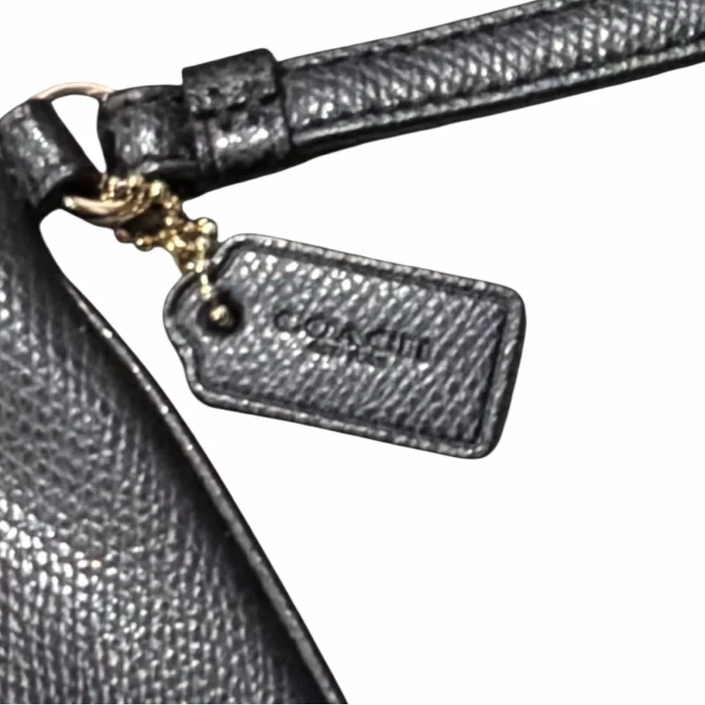 Coach Black‎ Large Pebbled Leather Wristlet